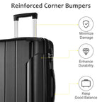 Hardshell Luggage - Lightweight Durable ABS Suitcases with Double Wheels