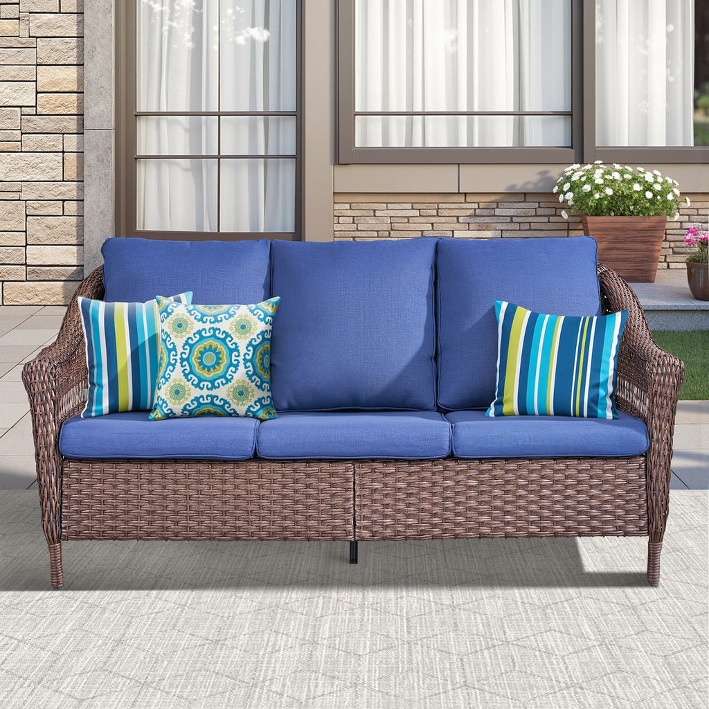 67.3" Outdoor Wicker Patio Sofa