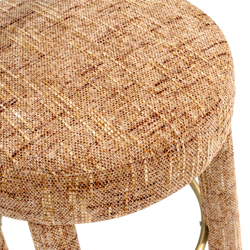 Penny Round Arched Fully Upholstered Counter Stool Set of 2, Golden