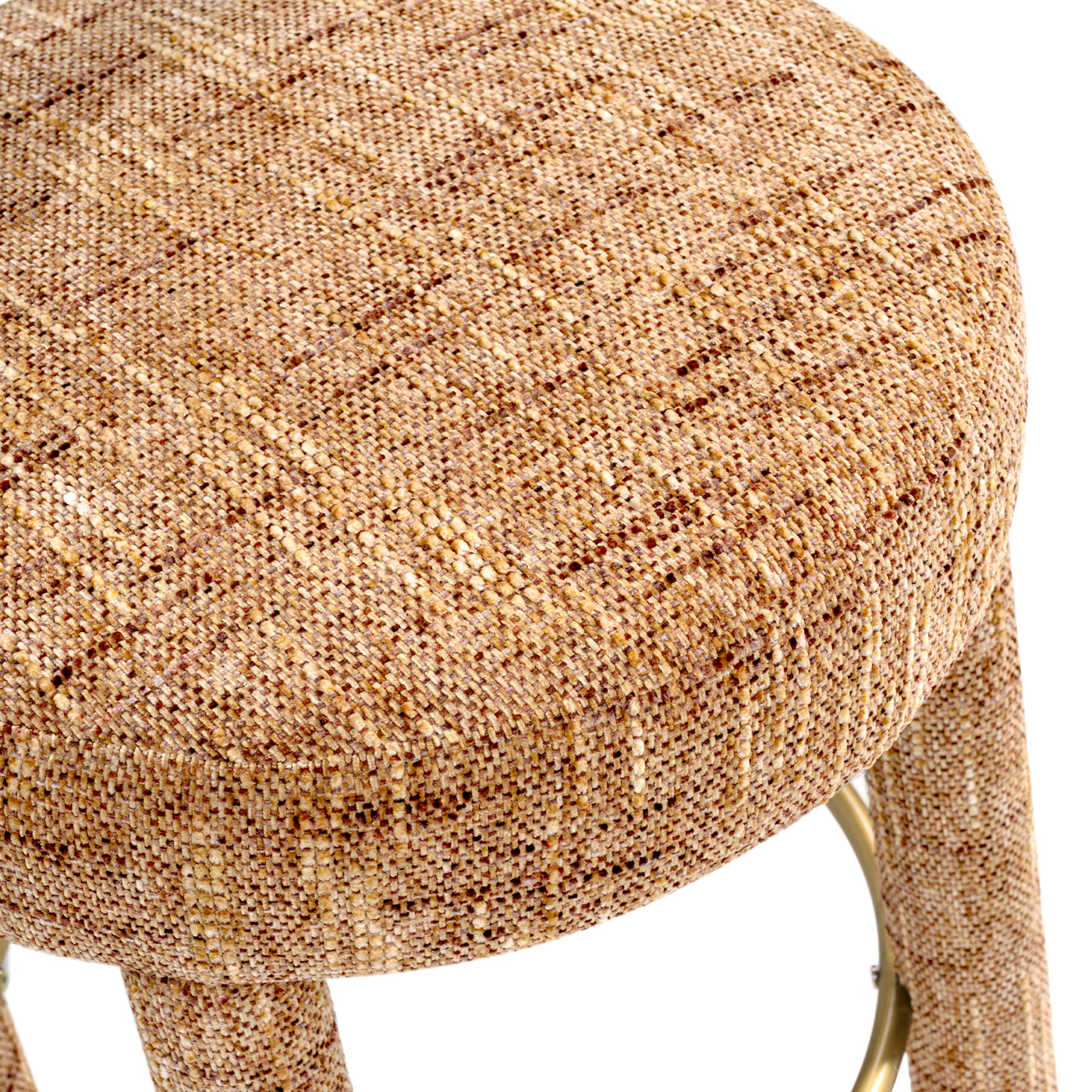 Penny Round Arched Fully Upholstered Counter Stool Set of 2, Golden