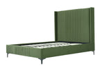 Promenade Upholstered Velvet Queen Bed in Moss