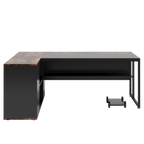 71" L-Shaped Executive Desk with Storage Cabinet & Shelves