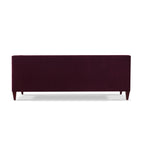 Jack 84" Modern Tuxedo Tufted Sofa, Burgundy Velvet