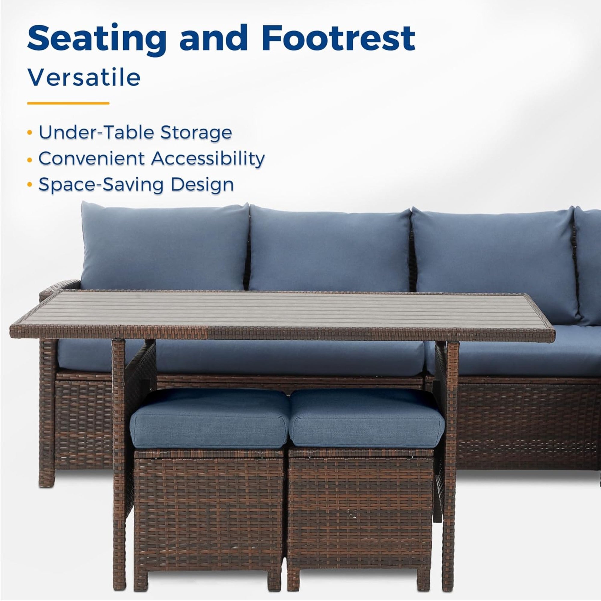 7 Piece Wicker Patio Dining Set