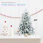 3FT Flocked Tabletop Christmas Tree