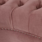 La Rosa Victorian Tufted Upholstered Accent Chair, Ash Rose