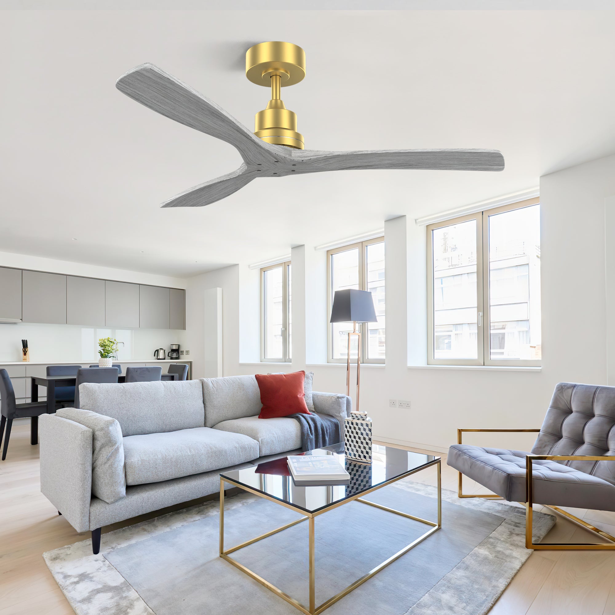 52 Inch Indoor Ceiling Fan Without Light