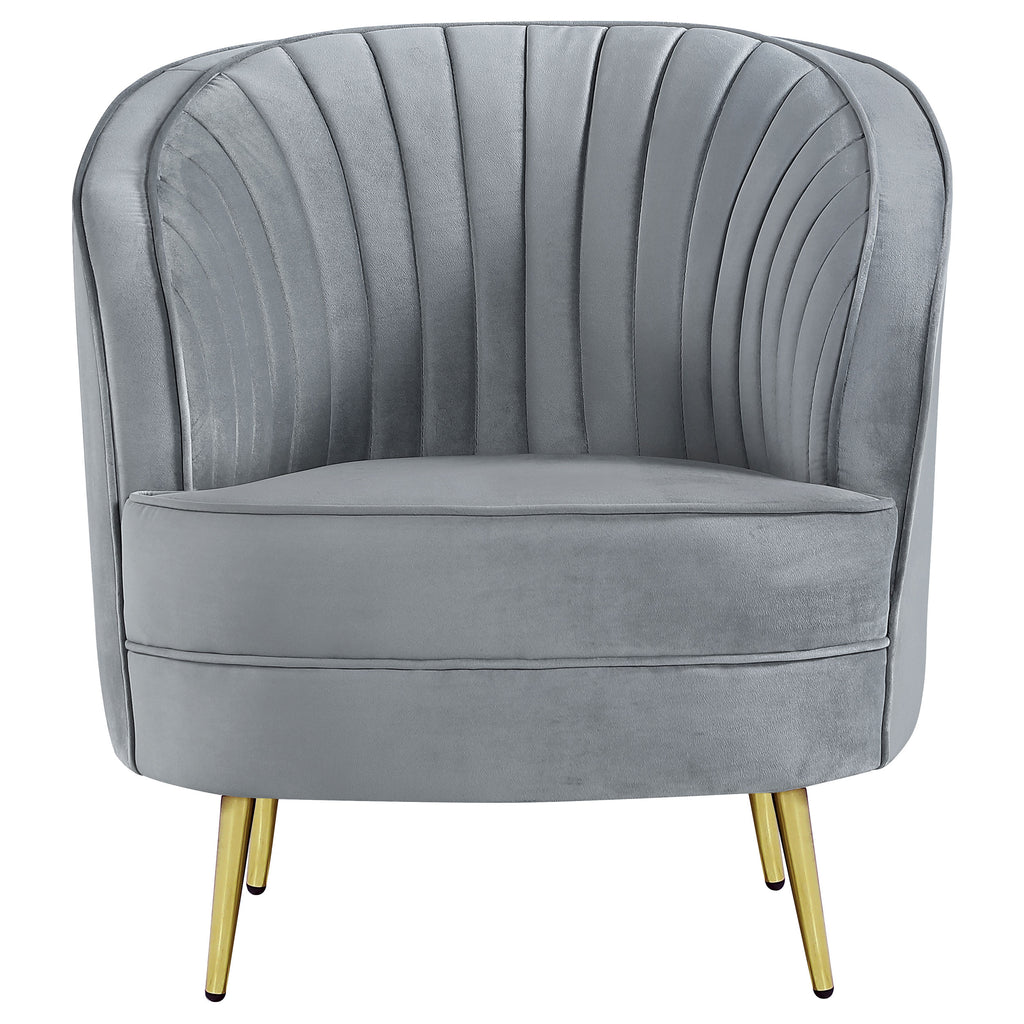 Grey Velvet Accent Chair