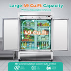54" Commercial Refrigerator - Stainless Steel 49 Cu.Ft