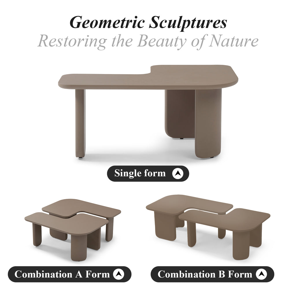 35.43" L-Shape Modern Coffee Table Upgraded