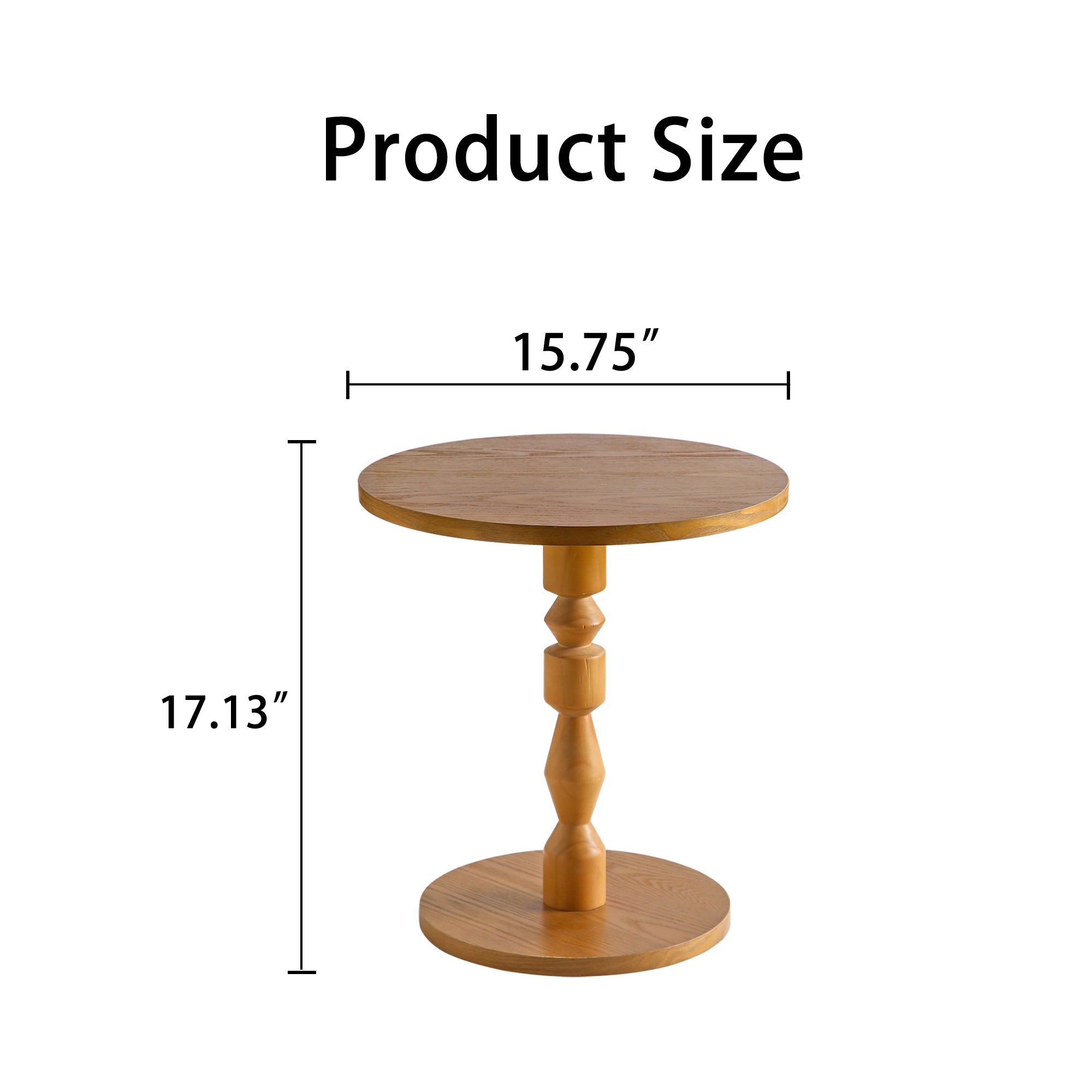 Round Side Table with MDF Tabletop and Solid Wood Legs
