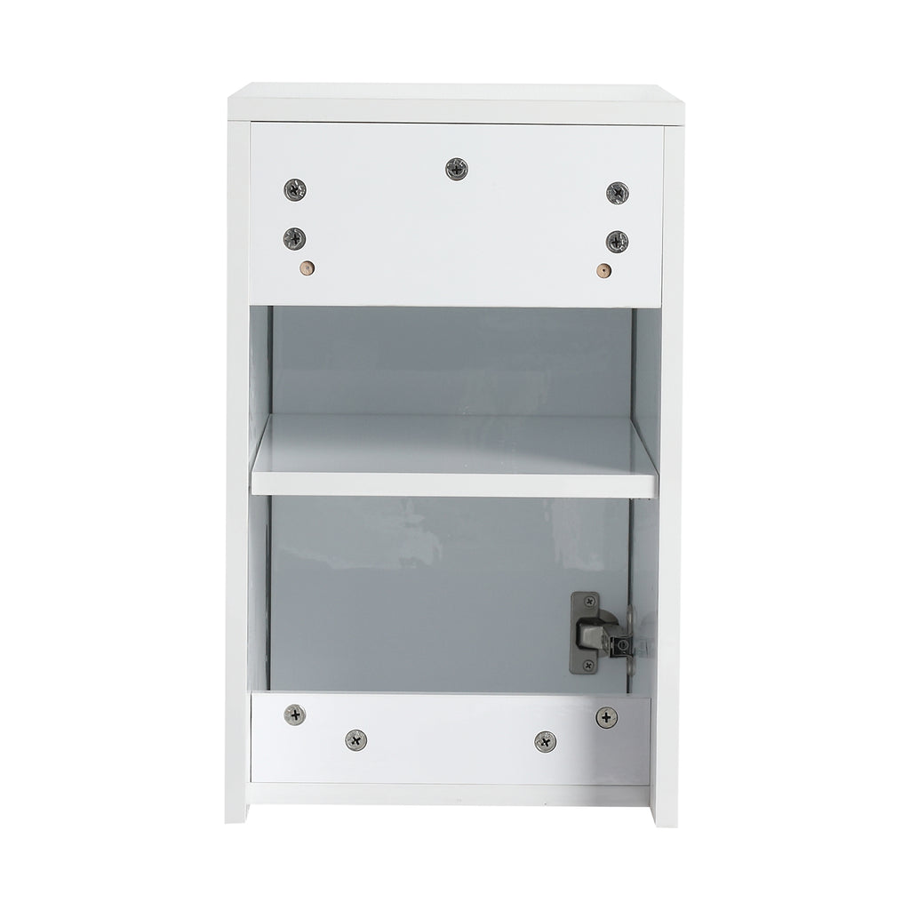12" Bathroom Side Cabinet, Soft Close Doors, Float Mounting Design, Glossy