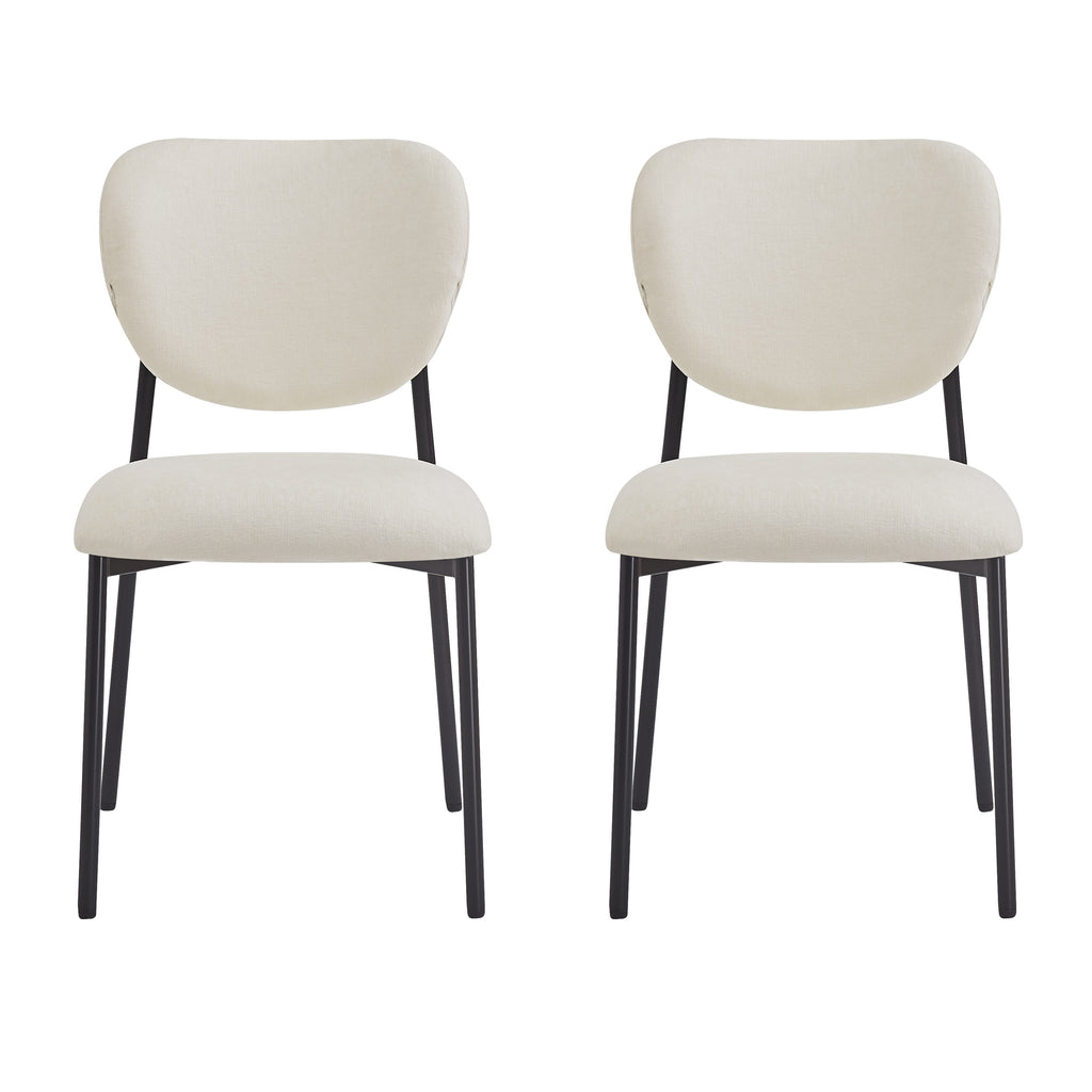 Upholstered Dining Chairs With Metal Legs (Set of 2)