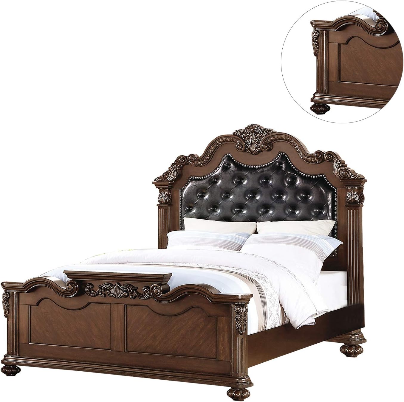 Gorgeous Traditional Antique Cherry Eastern King Size Bed Set