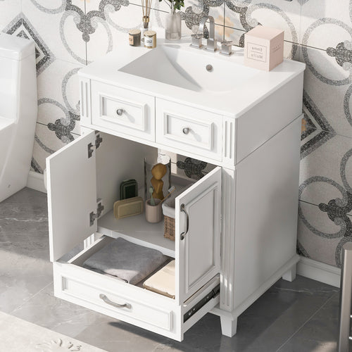 24" Bathroom Vanity with Ceramic Sink