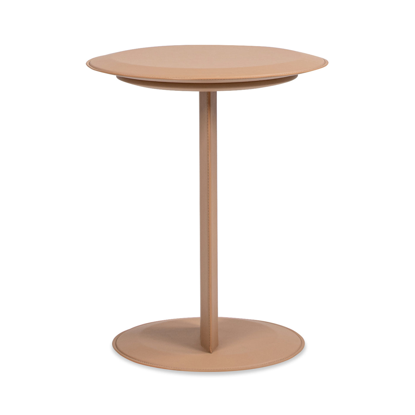 Mode 18" Leatherette Round C-Shaped Sofa Side Table