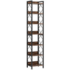 78.7" Extra Tall 7-Tier Rustic Bookshelf