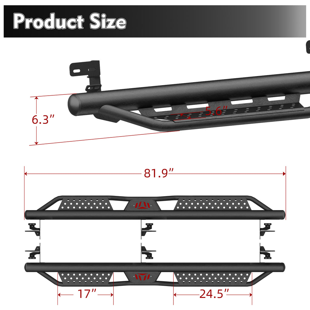 Heavy-Duty Steel Dual Stair Running Boards for Dodge Ram