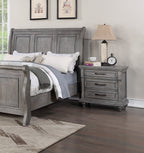 Vintage Queen Size Bed with Underbed Drawer and Nightstands