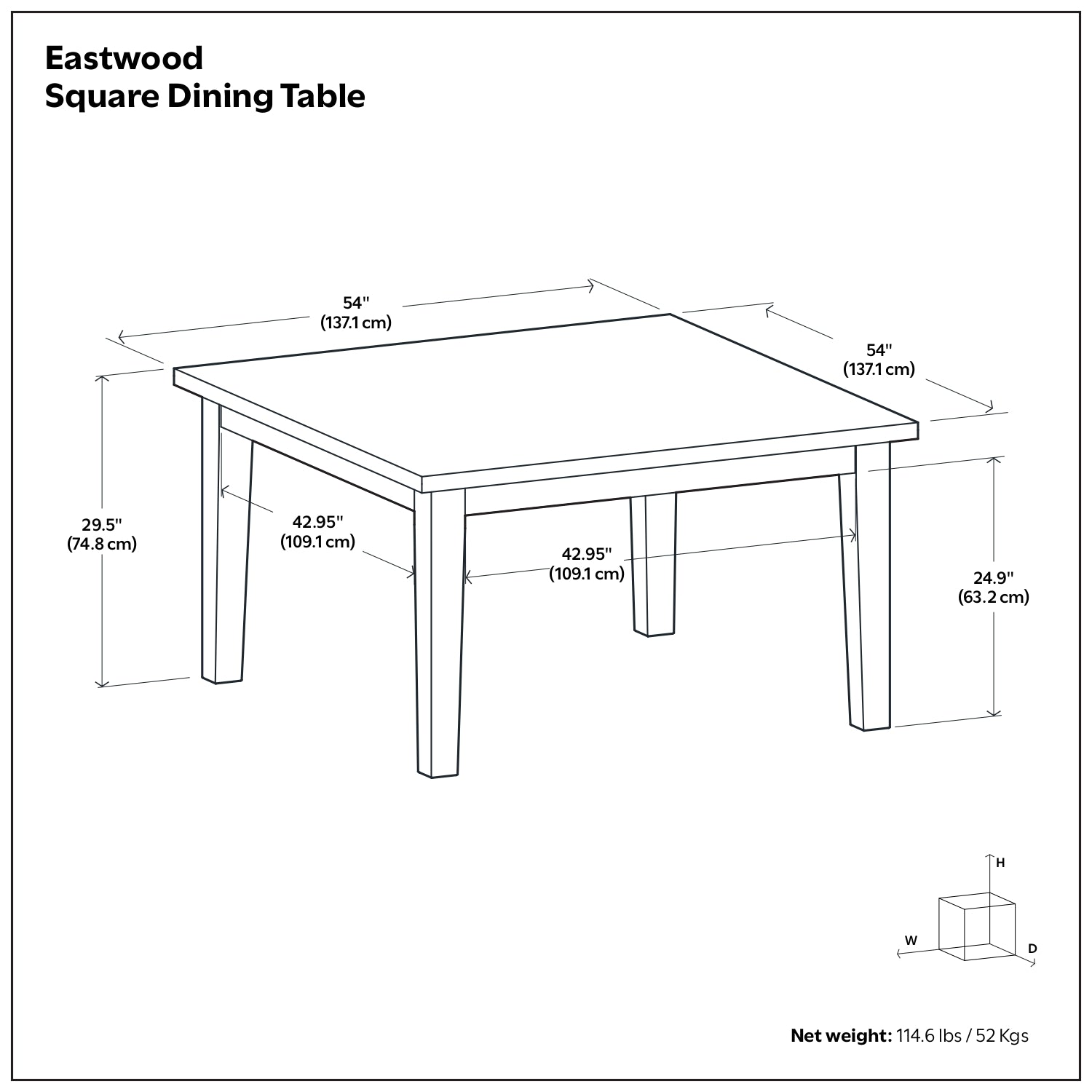 Eastwood Square Dining Table
