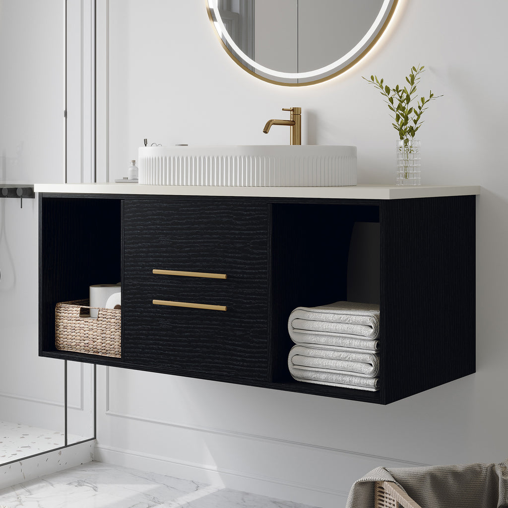 Modern 39.4-In Wall-Mounted Bathroom Vanity