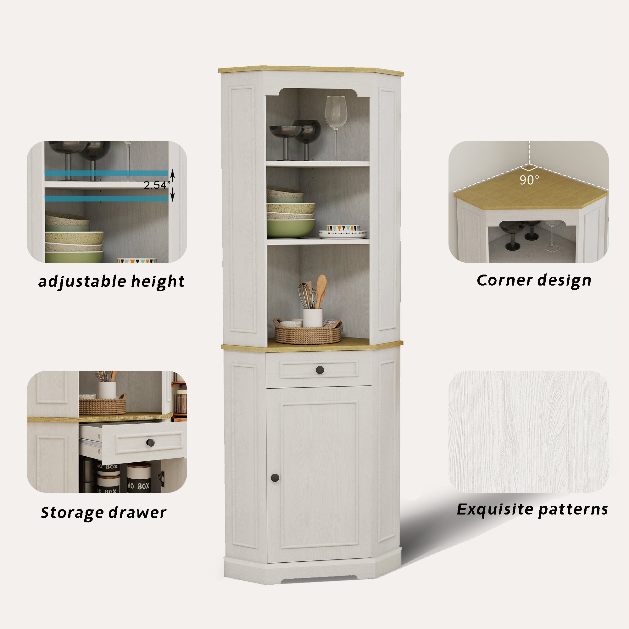 68" Tall Corner Cabinet