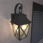 Black Outdoor Wall Lantern 2-Light Set
