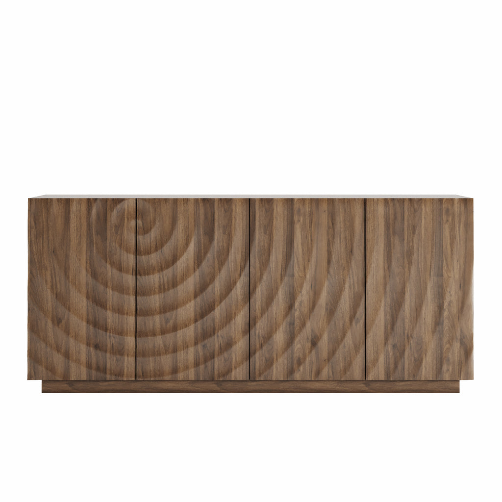 Buffet Cabinet with Storage ,4 Doors Modern Accent Storage Sideboard,Luxurious Floor Cabinet Buffet with Freestanding Anti Dumping for Kitchen, Living Room, 59" Wide Rectangular Sideboard (Walnut)