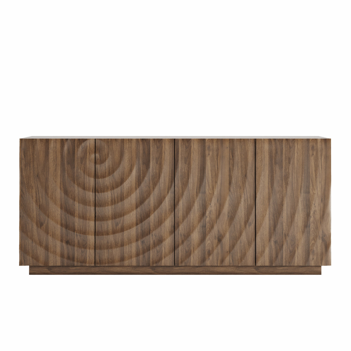 Buffet Cabinet with Storage ,4 Doors Modern Accent Storage Sideboard,Luxurious Floor Cabinet Buffet with Freestanding Anti Dumping for Kitchen, Living Room, 59" Wide Rectangular Sideboard (Walnut)