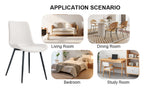 White Artificial Leather Backrest Cushion Dining Chair