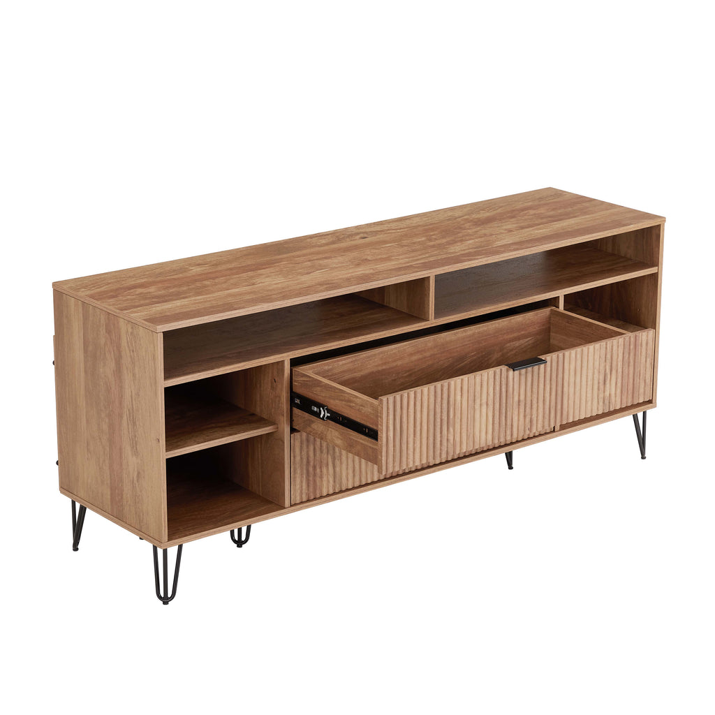 Dumbo 63" Fluted TV Stand in Golden