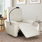 270° Power Swivel Rocker Recliner Chair w/ USB Ports - Beige-Gray