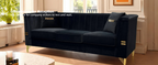FX-P82-BK2 Modern Velvet 3-Seater Sofa