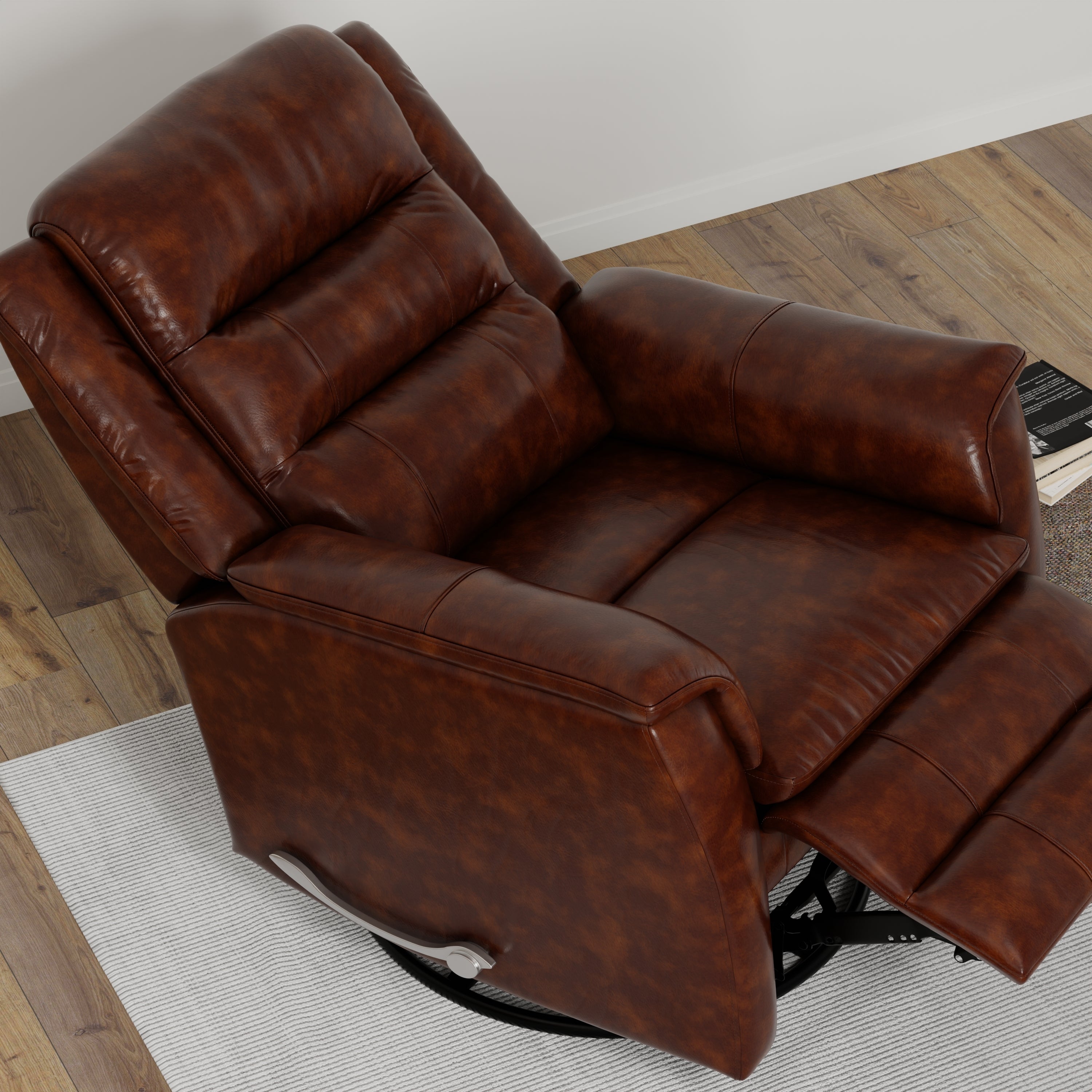 Global Home Swivel Recliner with Manual Footrest in Brazil