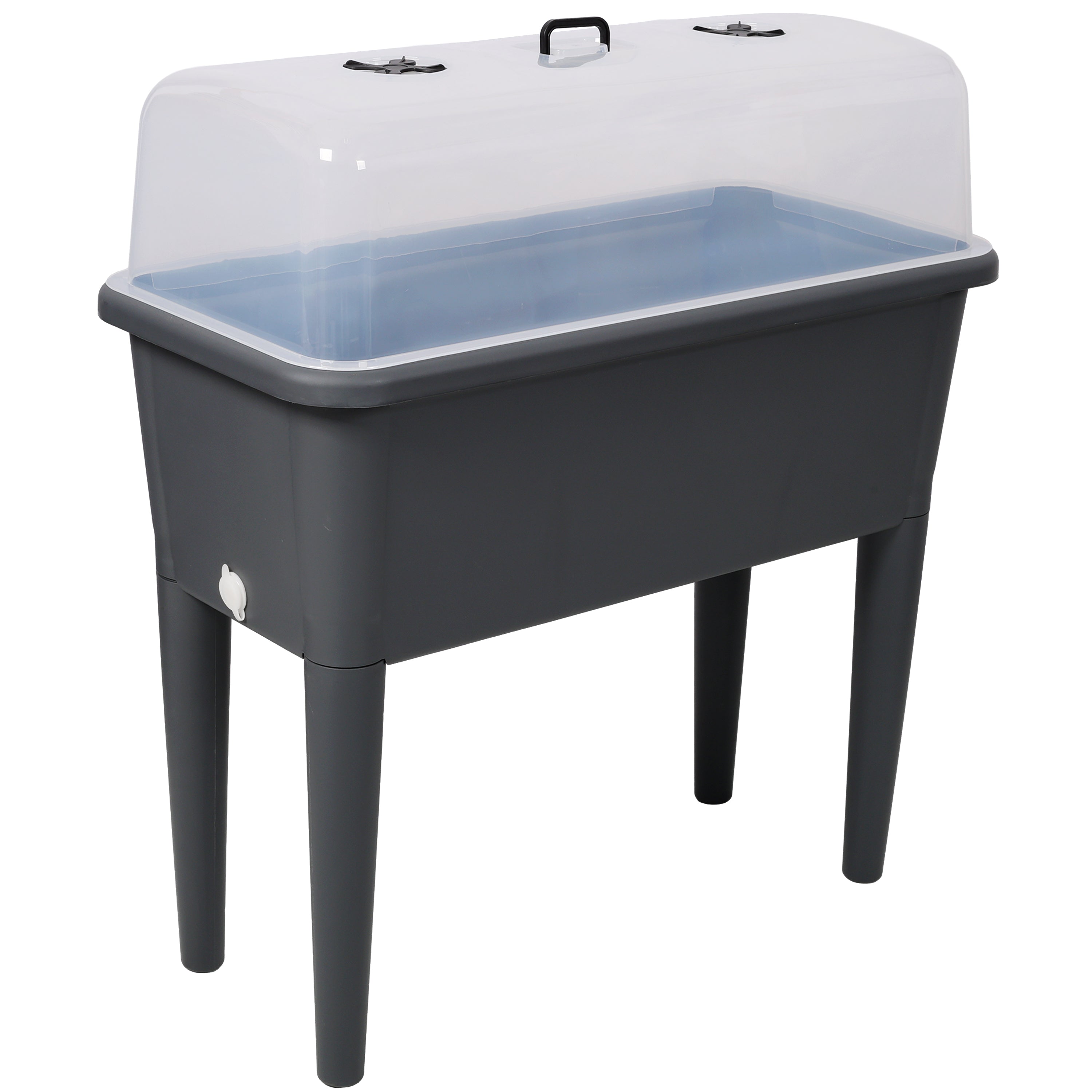 2 PCS Raised Garden Bed with Ventilated Transparent Greenhouse Lid