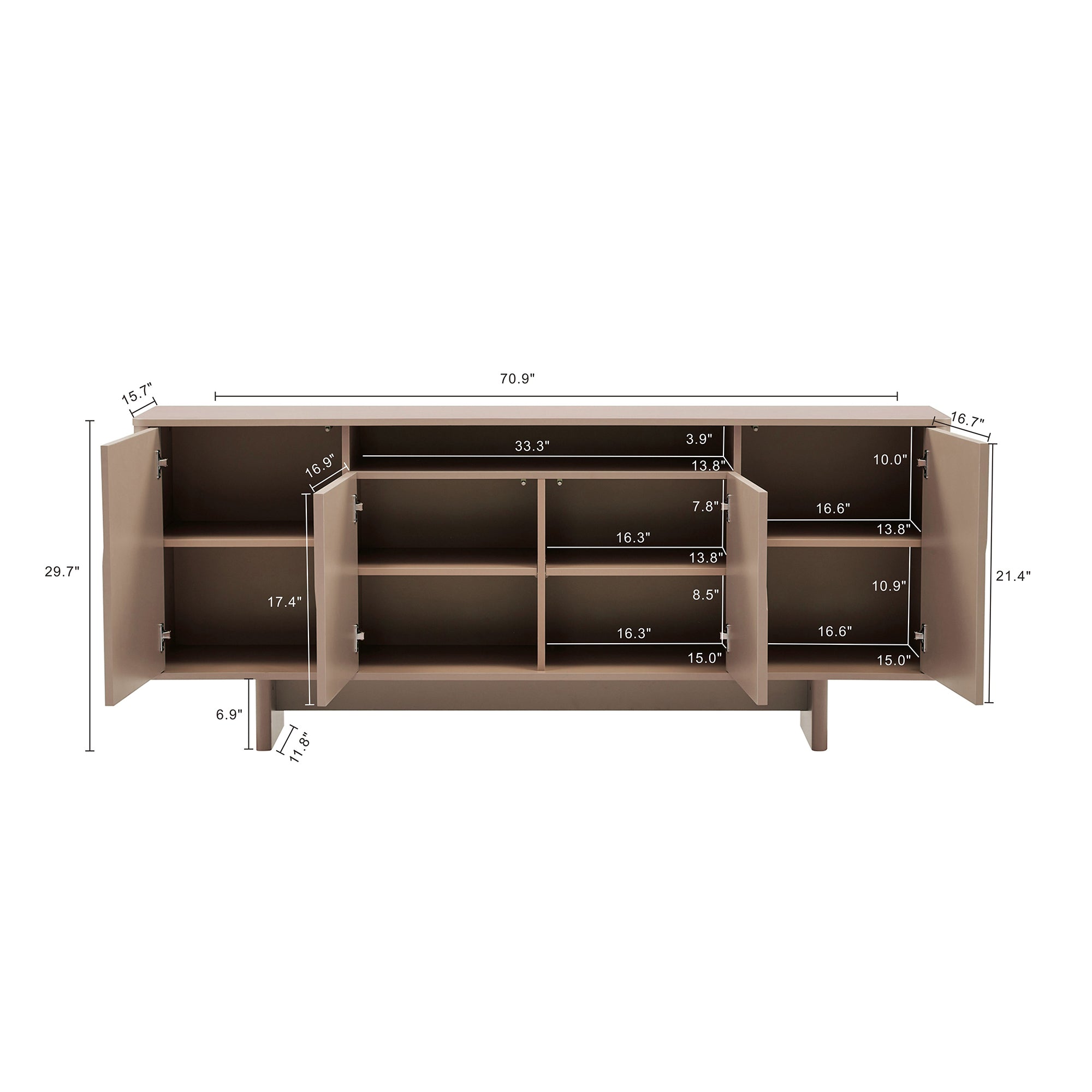 Modern Ella 70.86" Sideboard with Adjustable Shelves