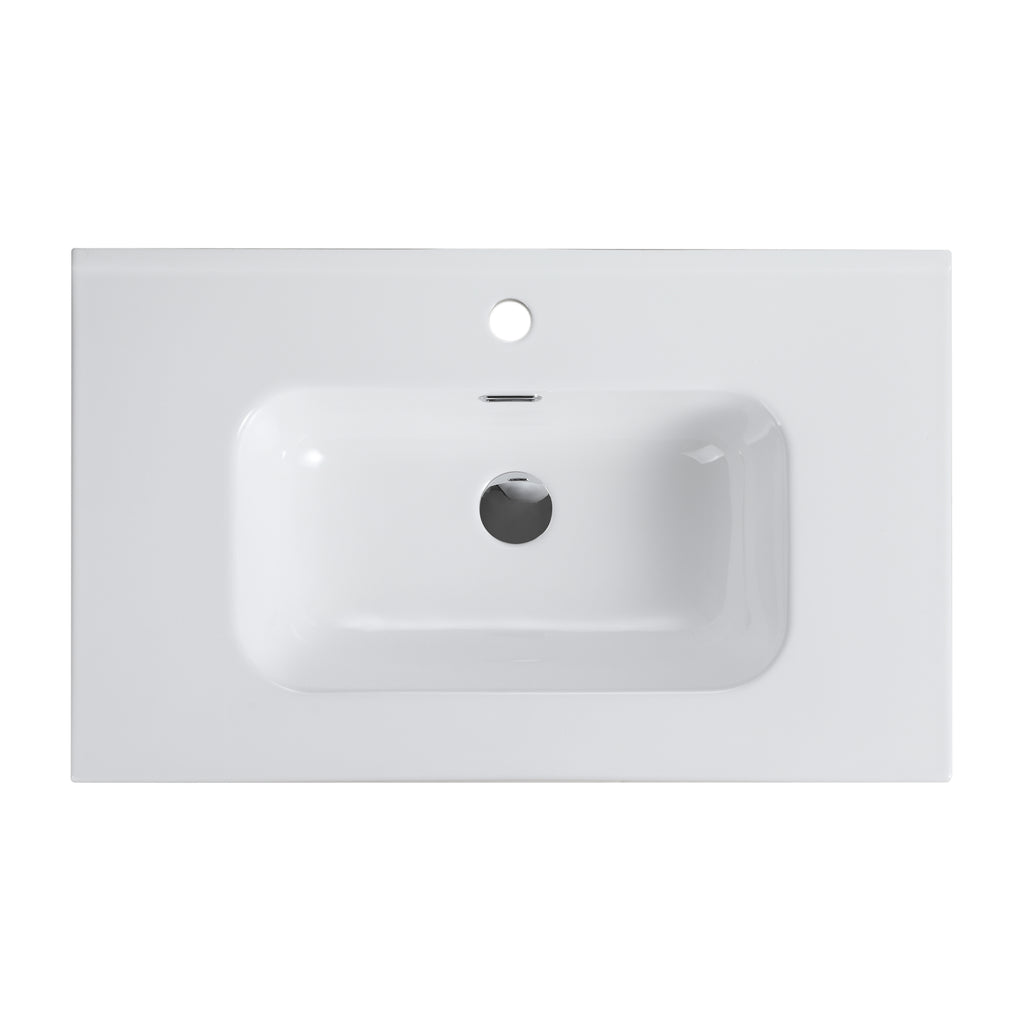Glossy White Ceramic Sink
