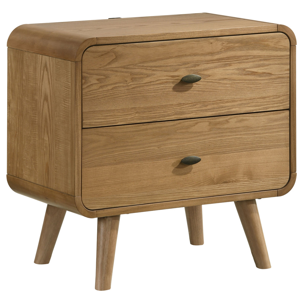 Winston Light Ash 2-Drawer Nightstand Bedside Table