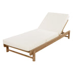 Light Teak Acacia Wood Chaise Lounge Set: 1 Frame + 1 3-Fold