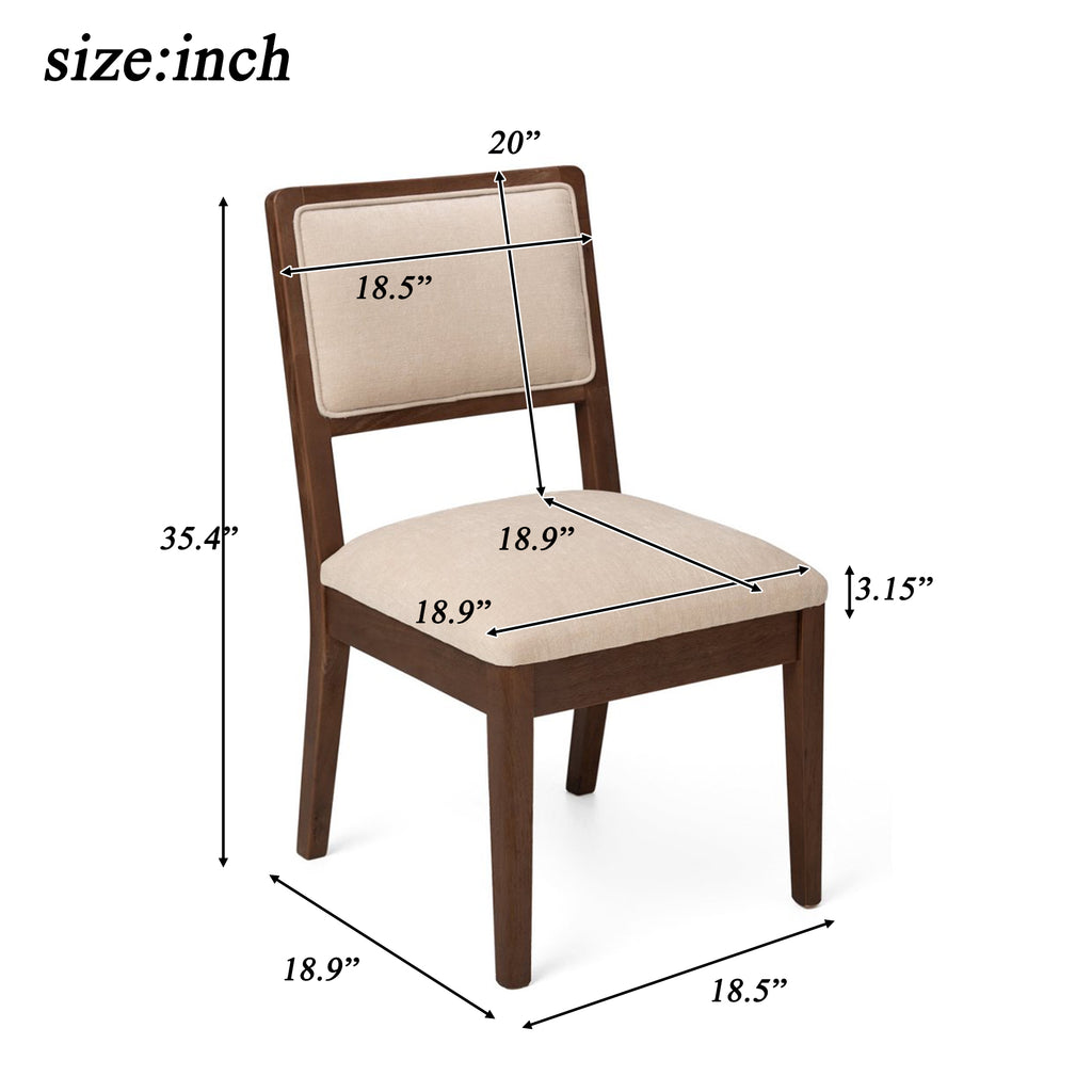 Set of 2 Compact Rubber Wood Dining Chairs