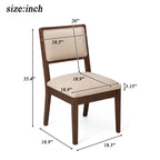 Set of 2 Compact Rubber Wood Dining Chairs