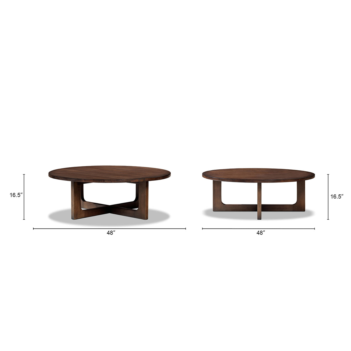 Pino 48-Inch Round Reclaimed Pine Coffee Table, Java