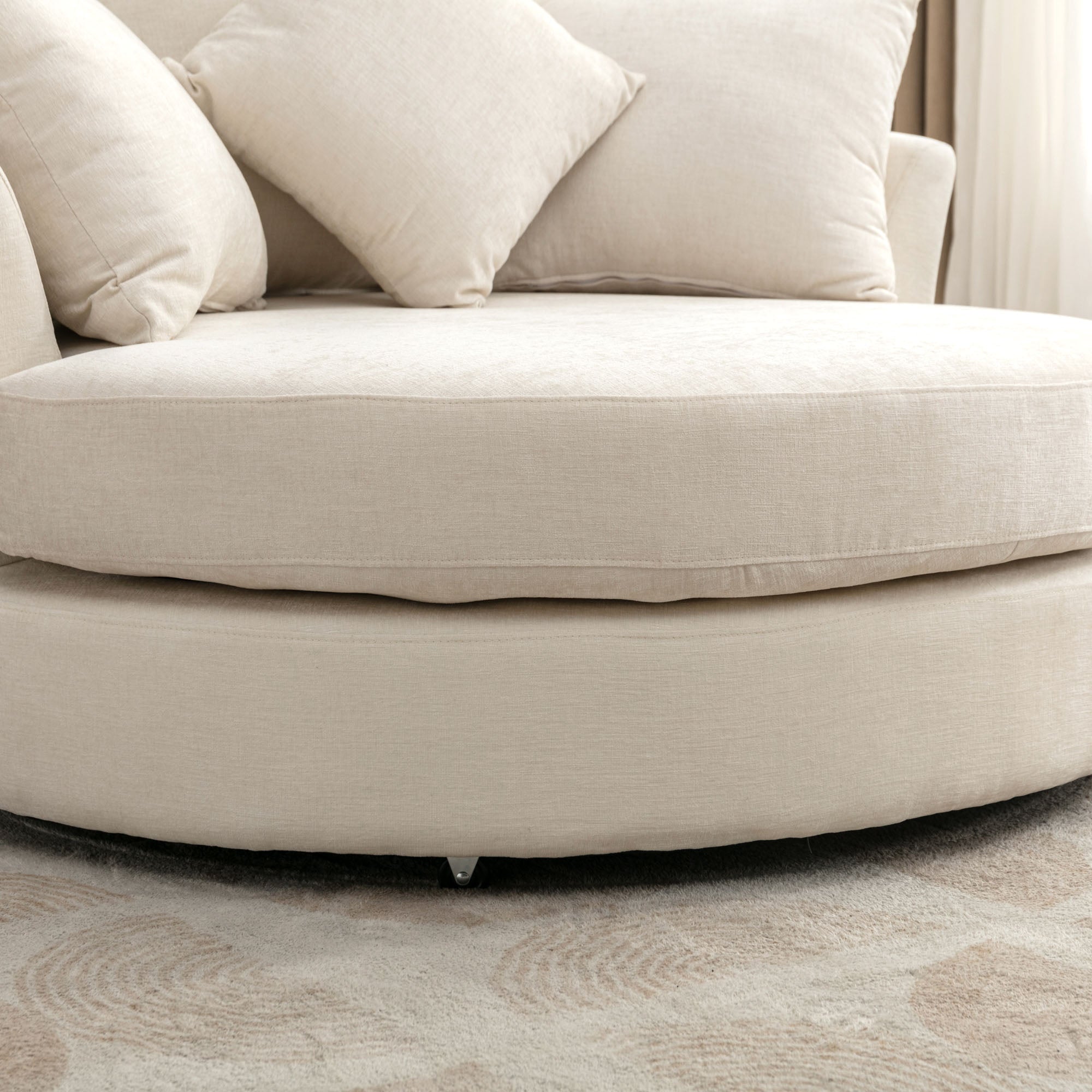 Orisfur 360° Swivel Accent Barrel Chair with Storage Ottoman
