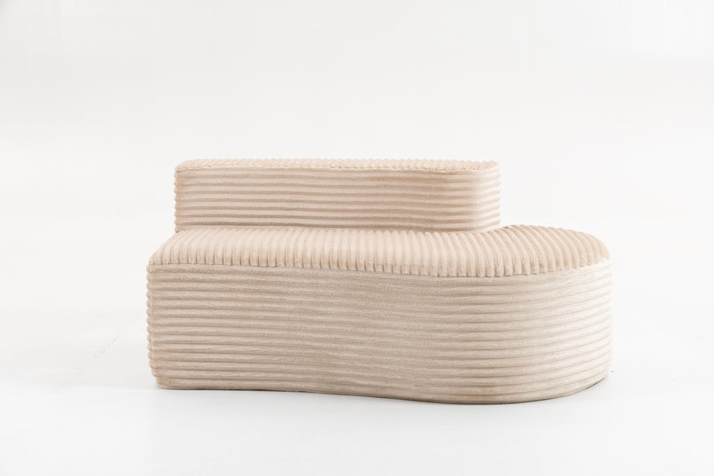 110.24" Fully Compressed Corduroy 2-Seater Couch with Lumbar Pillows