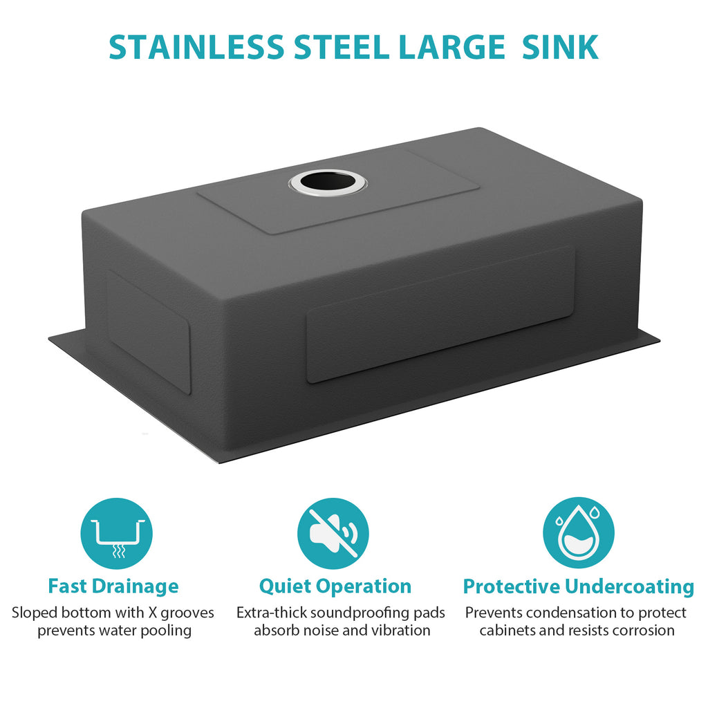 30" Single Bowl Topmount Kitchen Sink