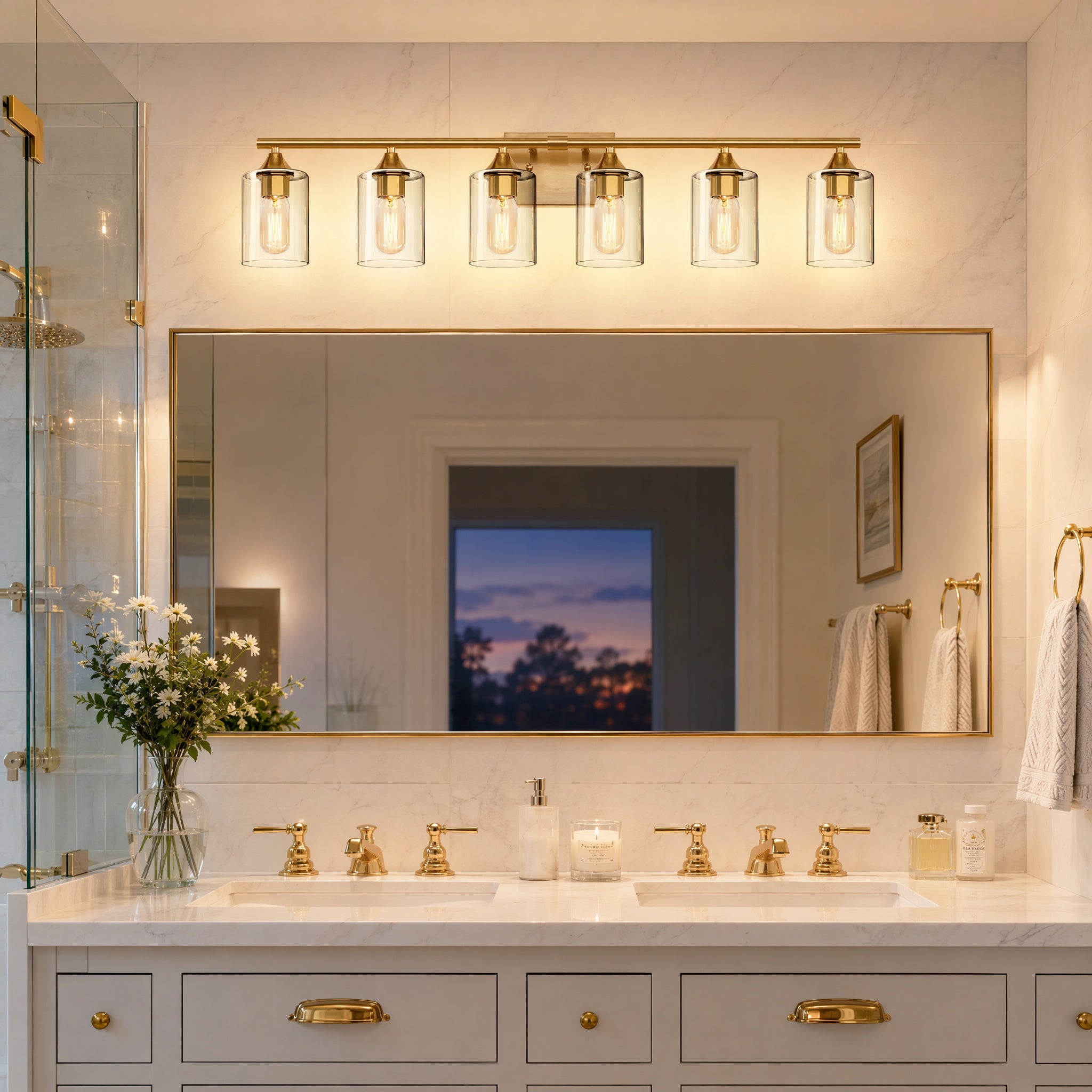 6-Light Brushed Bathroom Vanity Wall Light