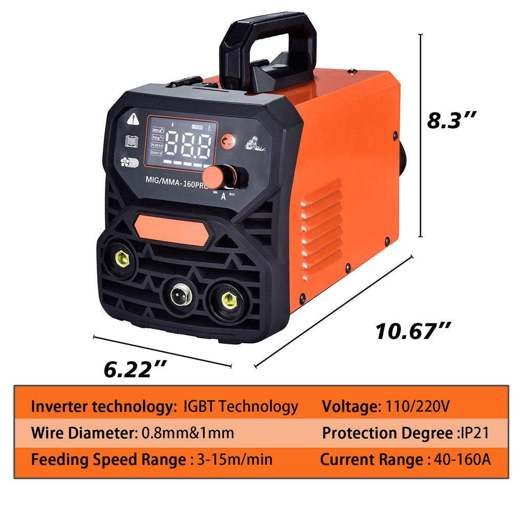 Dual Voltage 4-in-1 Welding Machine, MMA/MIG-160 Pro