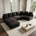 133" Modular U-Shaped Sectional Compression Sofa