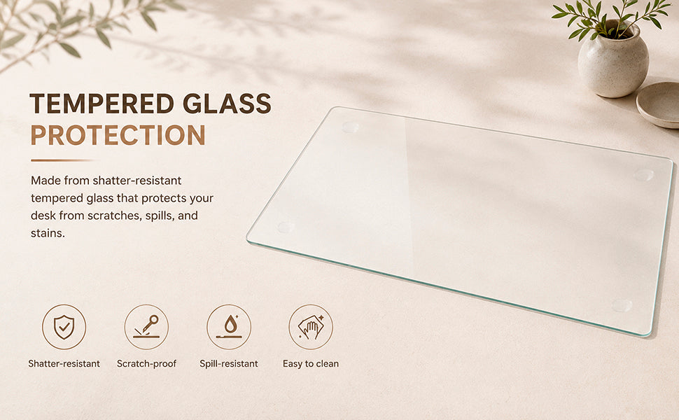 Clear Tempered Glass Table Mat 20x32 Inch