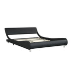 Faux Leather Upholstered Platform Bed Frame with LED Lighting